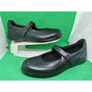 Aravon Farah Black Leather Mary Jane Shoes Hook Loop Women's Size 11 2A WEF11BK